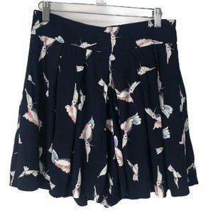 Zara Basic Hummingbird Print High Waist Shorts